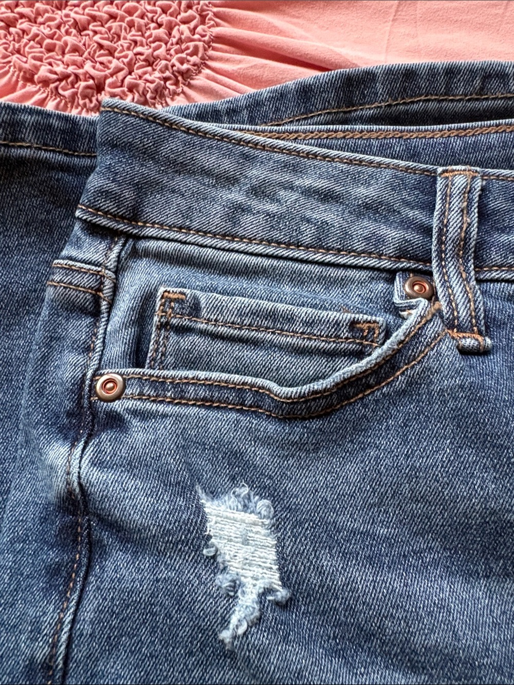 Sonoma Dark Blue Boyfriend Jeans - Distressed Detail, Straight Crop SZ 10 - Picture 8 of 9